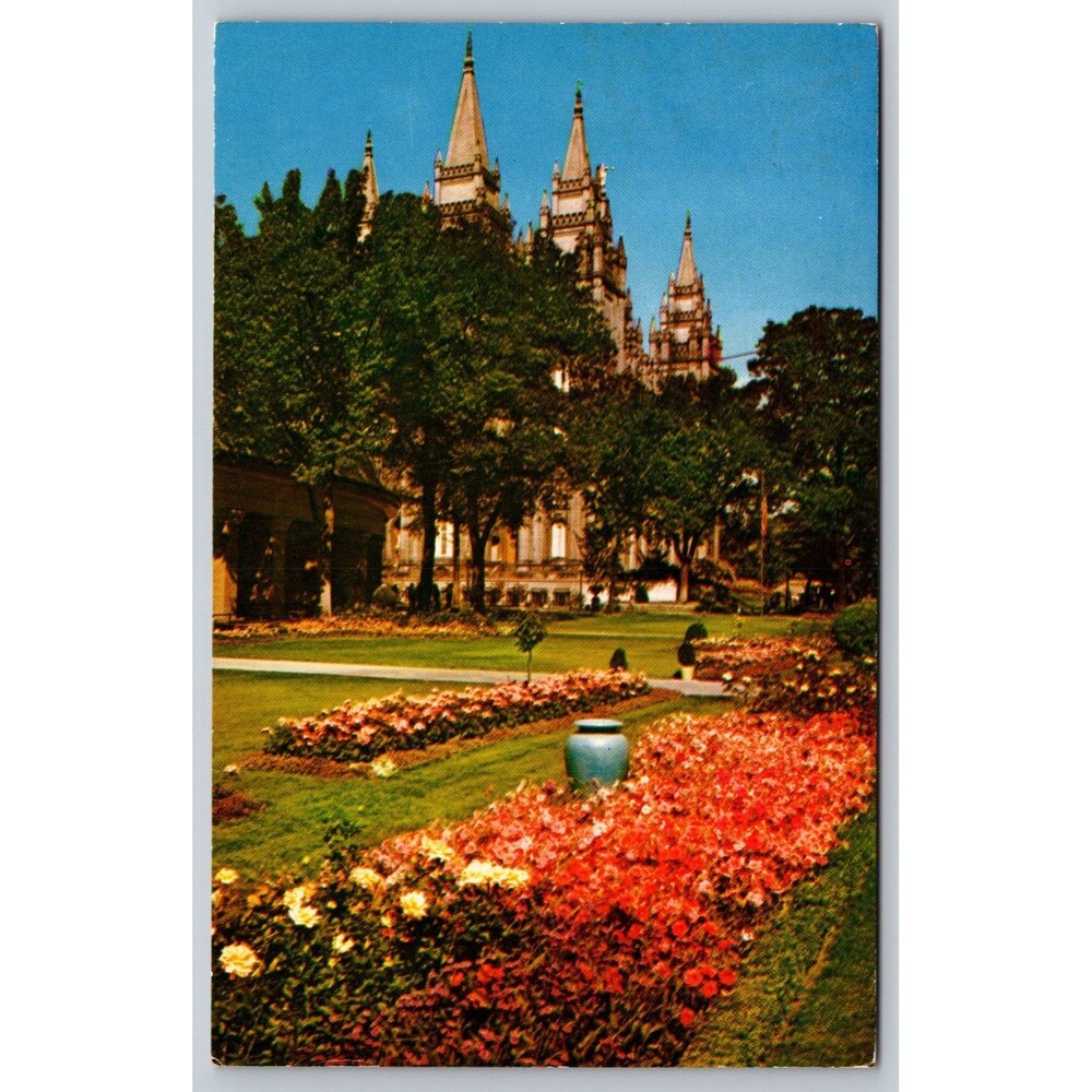 Vintage Postcard Salt Lake City Temple Square Utah 1961 Posted 3 Cent Stamp